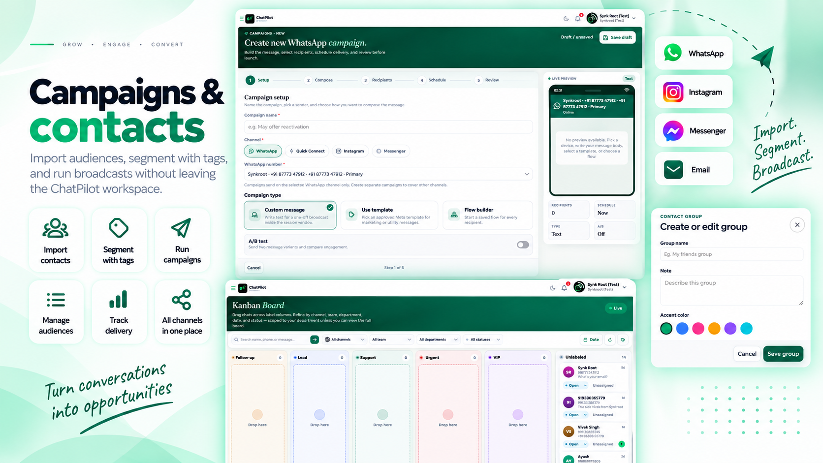 Campaigns & contacts