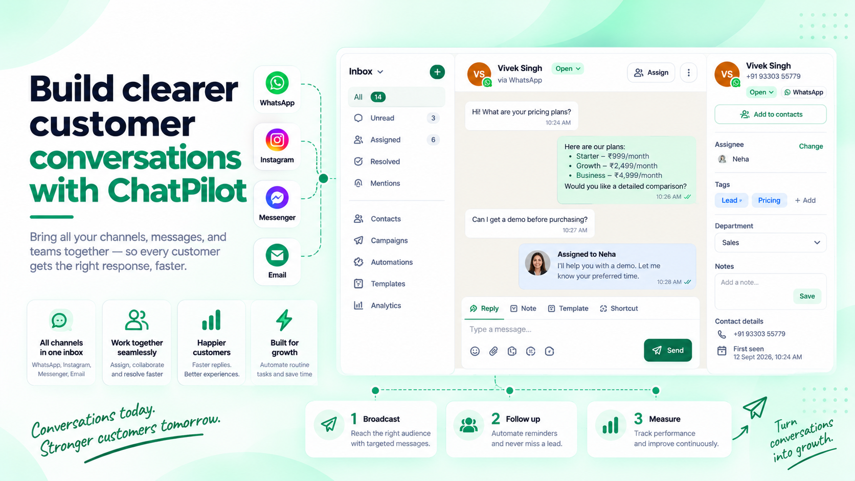 ChatPilot shared inbox workspace